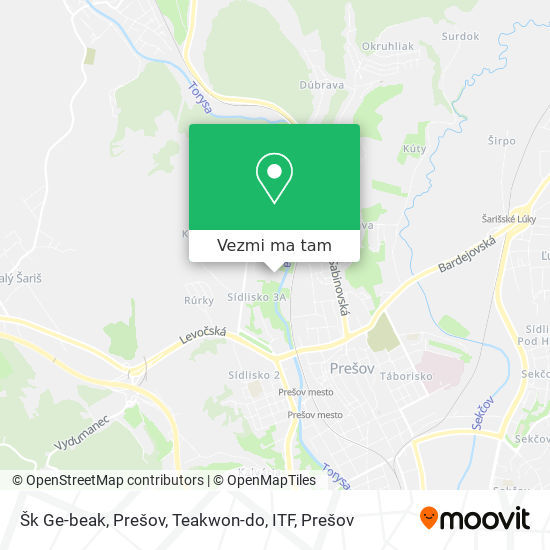 Šk Ge-beak, Prešov, Teakwon-do, ITF mapa