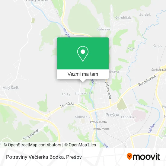 Potraviny Večierka Bodka mapa
