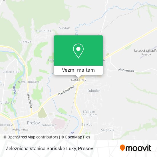 Železničná stanica Šarišské Lúky mapa