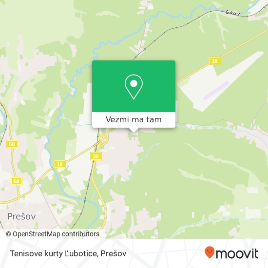 Tenisove kurty Ľubotice mapa