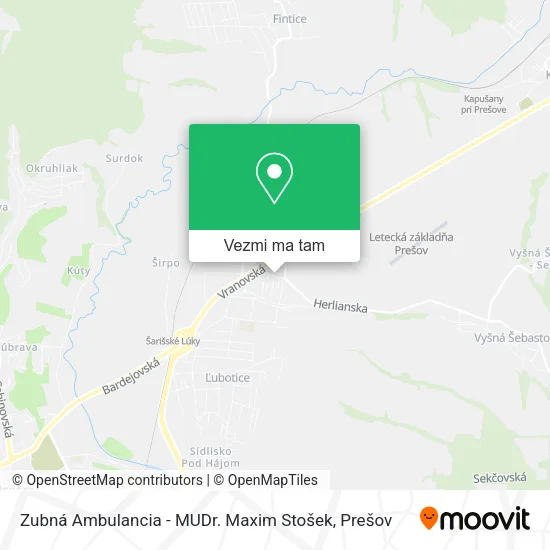 Zubná Ambulancia - MUDr. Maxim Stošek mapa