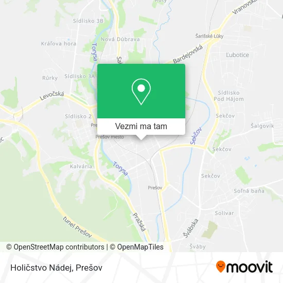 Holičstvo Nádej mapa
