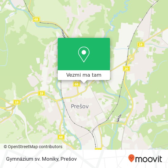 Gymnázium sv. Moniky mapa