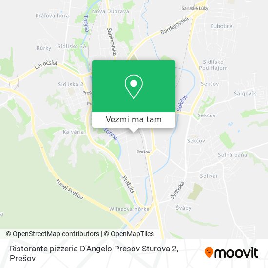 Ristorante pizzeria D'Angelo Presov Sturova 2 mapa