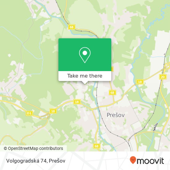 Volgogradská 74 mapa