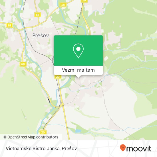 Vietnamské Bistro Janka, Kraskova 9 080 05 Prešov mapa