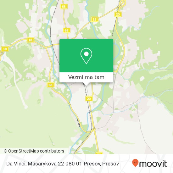 Da Vinci, Masarykova 22 080 01 Prešov mapa