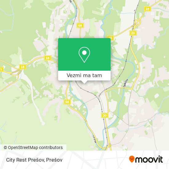 City Rest Prešov mapa