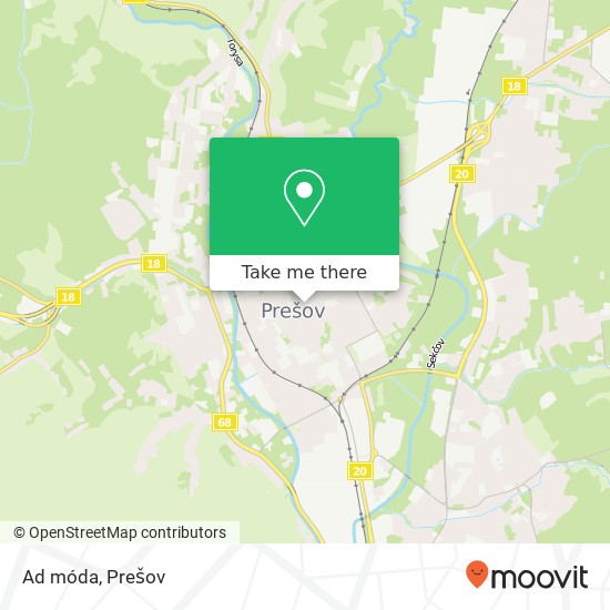 Ad móda, Metodova 5 080 01 Prešov mapa