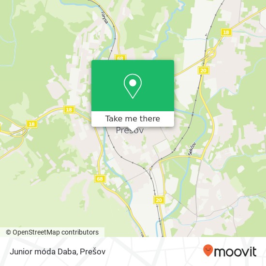 Junior móda Daba, Hlavná 080 01 Prešov mapa