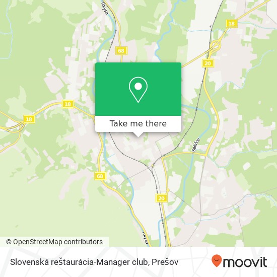 Slovenská reštaurácia-Manager club, Hlavná 13 080 01 Prešov mapa