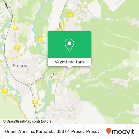 Orient Zmrzlina, Karpatská 080 01 Prešov mapa