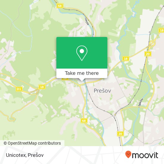 Unicotex, Levočská 080 01 Prešov mapa