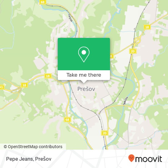 Pepe Jeans, Hlavná 109 080 01 Prešov mapa