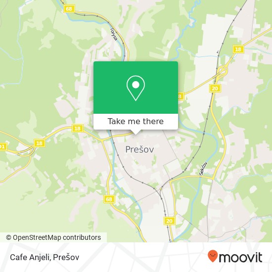 Cafe Anjeli, Hlavná 129 080 01 Prešov mapa