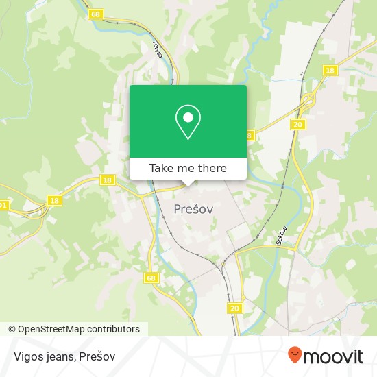 Vigos jeans, Hlavná 133 080 01 Prešov mapa