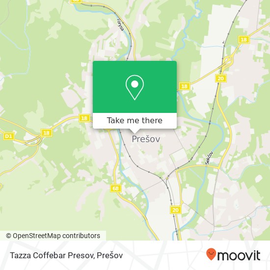 Tazza Coffebar Presov mapa