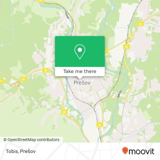 Tobis, Hlavná 080 01 Prešov mapa