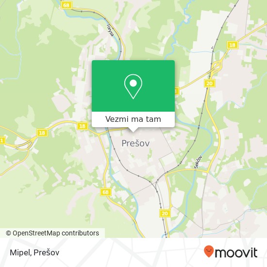 Mipel, Hlavná 124 080 01 Prešov mapa