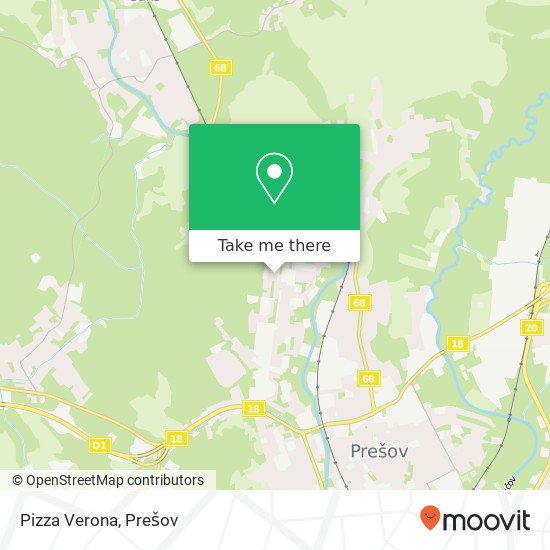 Pizza Verona, Mirka Nešpora 42 080 01 Prešov mapa