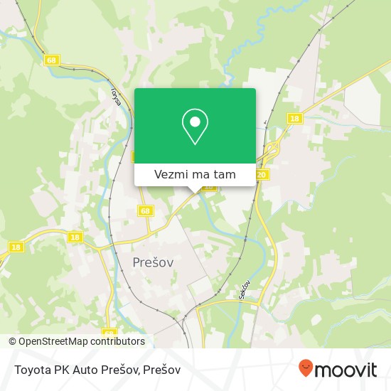 Toyota PK Auto Prešov mapa