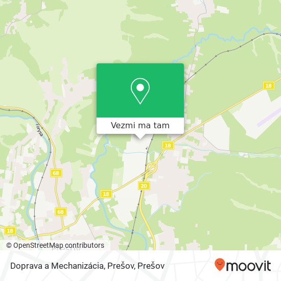 Doprava a Mechanizácia, Prešov mapa