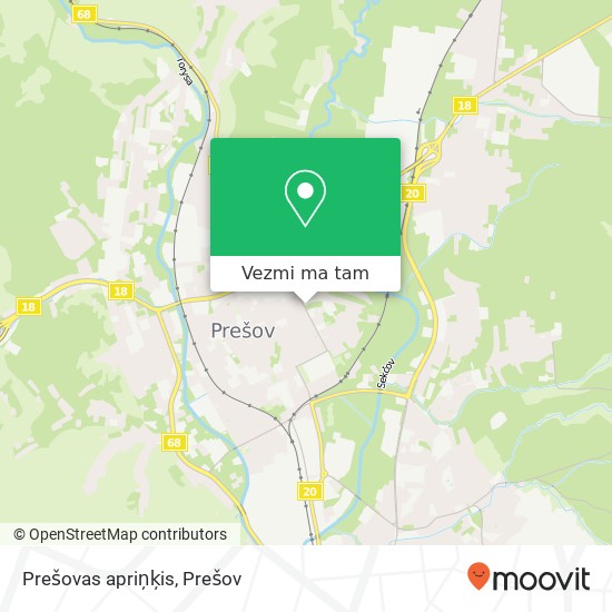 Prešovas apriņķis mapa