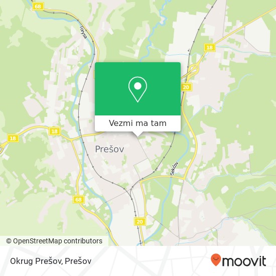 Okrug Prešov mapa