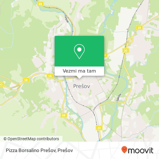 Pizza Borsalino Prešov mapa