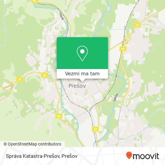 Správa Katastra-Prešov mapa