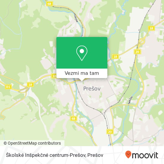Školské Inšpekčné centrum-Prešov mapa
