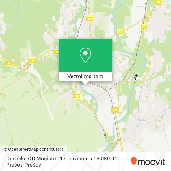 Donáška OD Magistra, 17. novembra 13 080 01 Prešov mapa