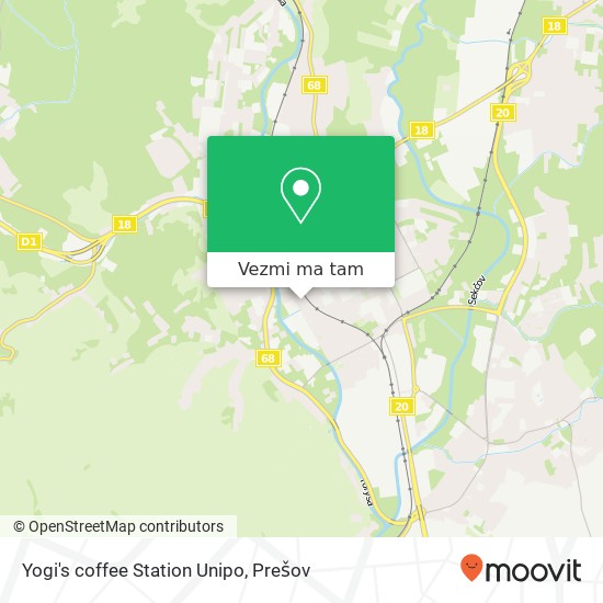 Yogi's coffee Station Unipo, 17. novembra 5 080 01 Prešov mapa