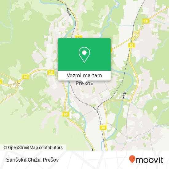 Šarišská Chiža, Hlavná 67 080 01 Prešov mapa