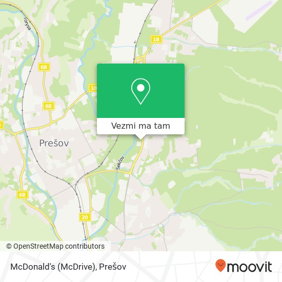 McDonald's (McDrive), Vihorlatská 080 01 Prešov mapa