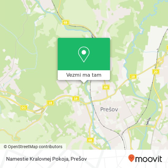 Namestie Kralovnej Pokoja mapa