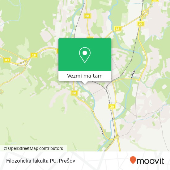 Filozofická fakulta PU mapa