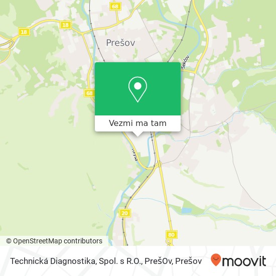 Technická Diagnostika, Spol. s R.O., PrešOv mapa