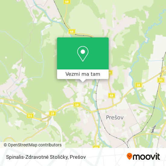 Spinalis-Zdravotné Stoličky mapa