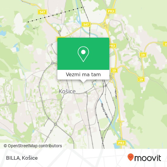 BILLA mapa