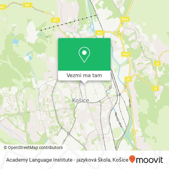 Academy Language Institute - jazyková škola mapa