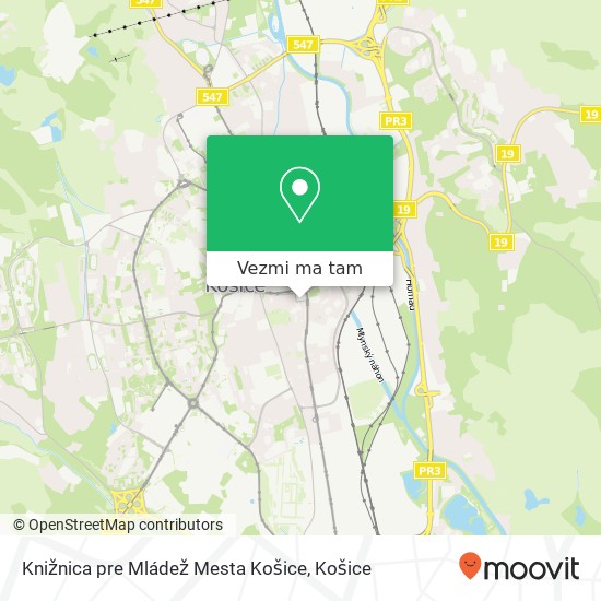 Knižnica pre Mládež Mesta Košice mapa