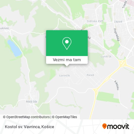 Kostol sv. Vavrinca mapa