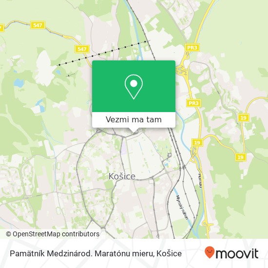 Pamätník Medzinárod. Maratónu mieru mapa