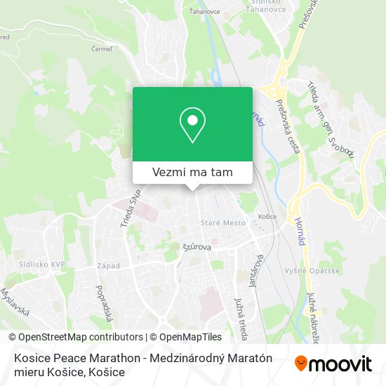 Kosice Peace Marathon - Medzinárodný Maratón mieru Košice mapa