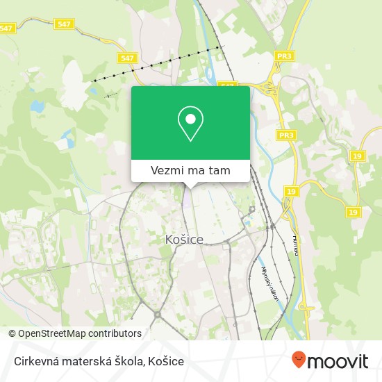 Cirkevná materská škola mapa