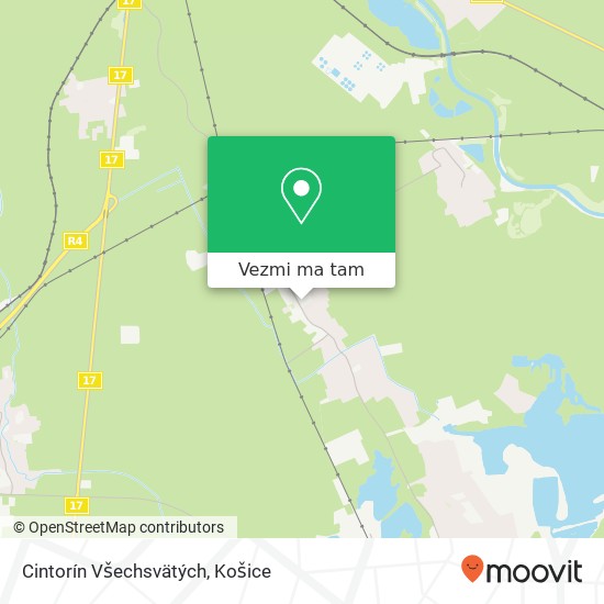 Cintorín Všechsvätých mapa