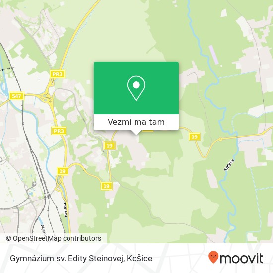 Gymnázium sv. Edity Steinovej mapa