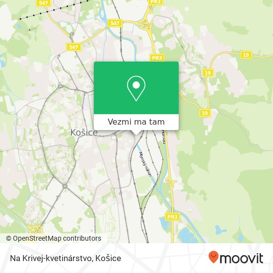 Na Krivej-kvetinárstvo mapa