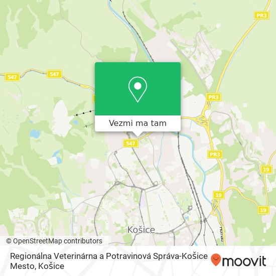 Regionálna Veterinárna a Potravinová Správa-Košice Mesto mapa